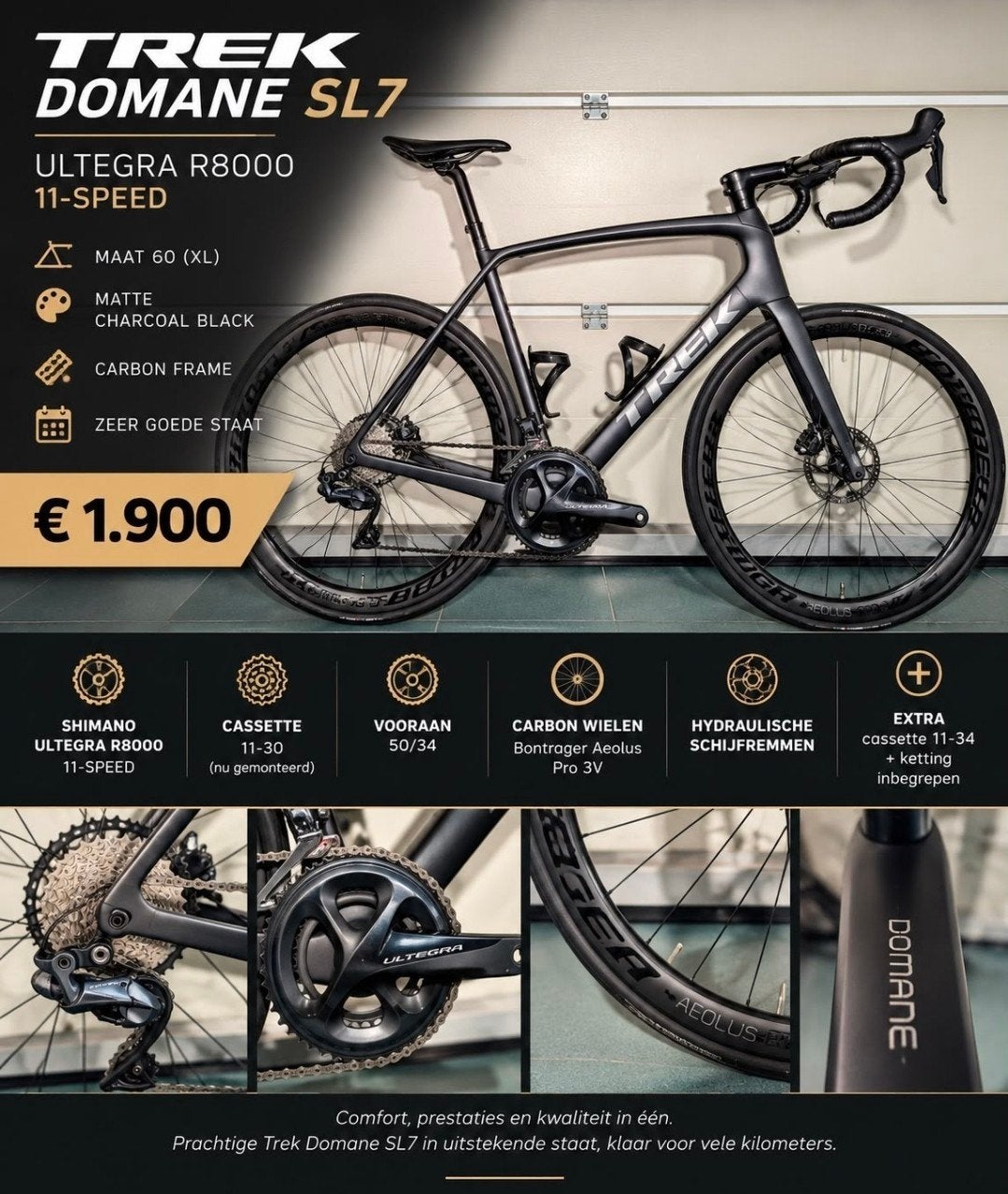 Trek domano SL7, Ophalen, Zo goed als nieuw