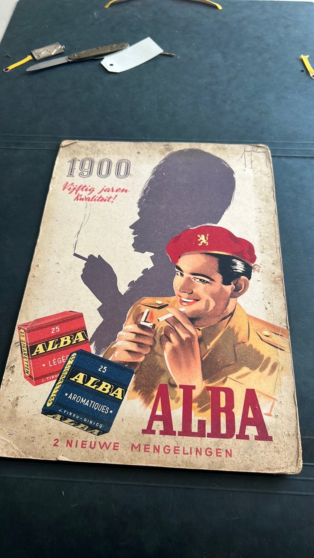 Oude reclame Alba sigaretten jaren 50, Ophalen of Verzenden