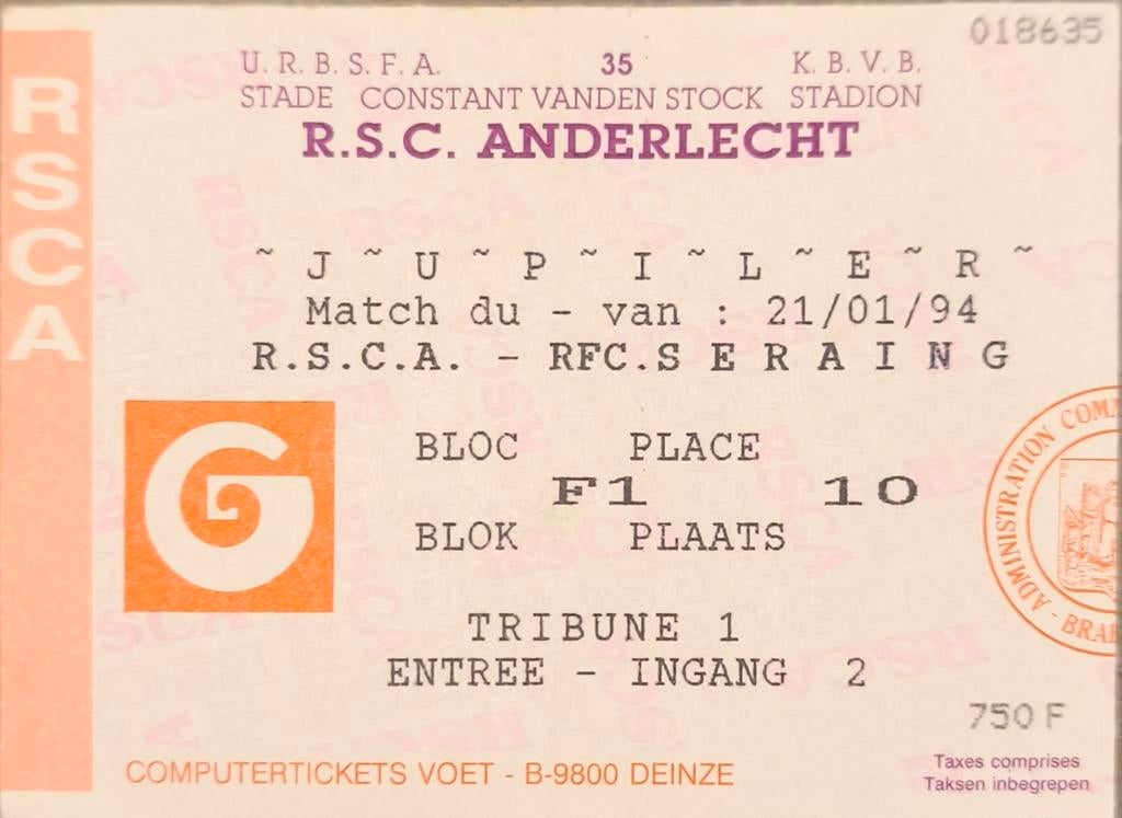 Ticket RSC Anderlecht, Verzamelen