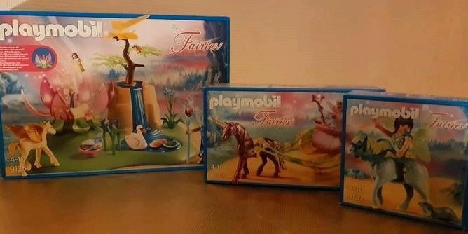 Playmobil Fairies set 9135 - 9136 - 9137 compleet met doos, Ophalen of Verzenden, Zo goed als nieuw, Complete set