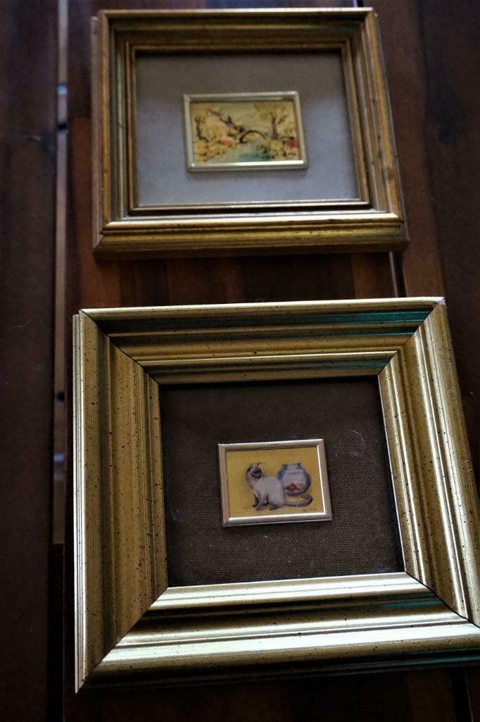 2 cadres en bois dorés, Maison & Meubles, Enlèvement ou Envoi, Utilisé, Bois