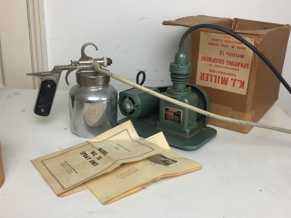 miller spray gun model 18 vintage 1950/60's, Ophalen, Zo goed als nieuw, Verfspuit of Verfpomp