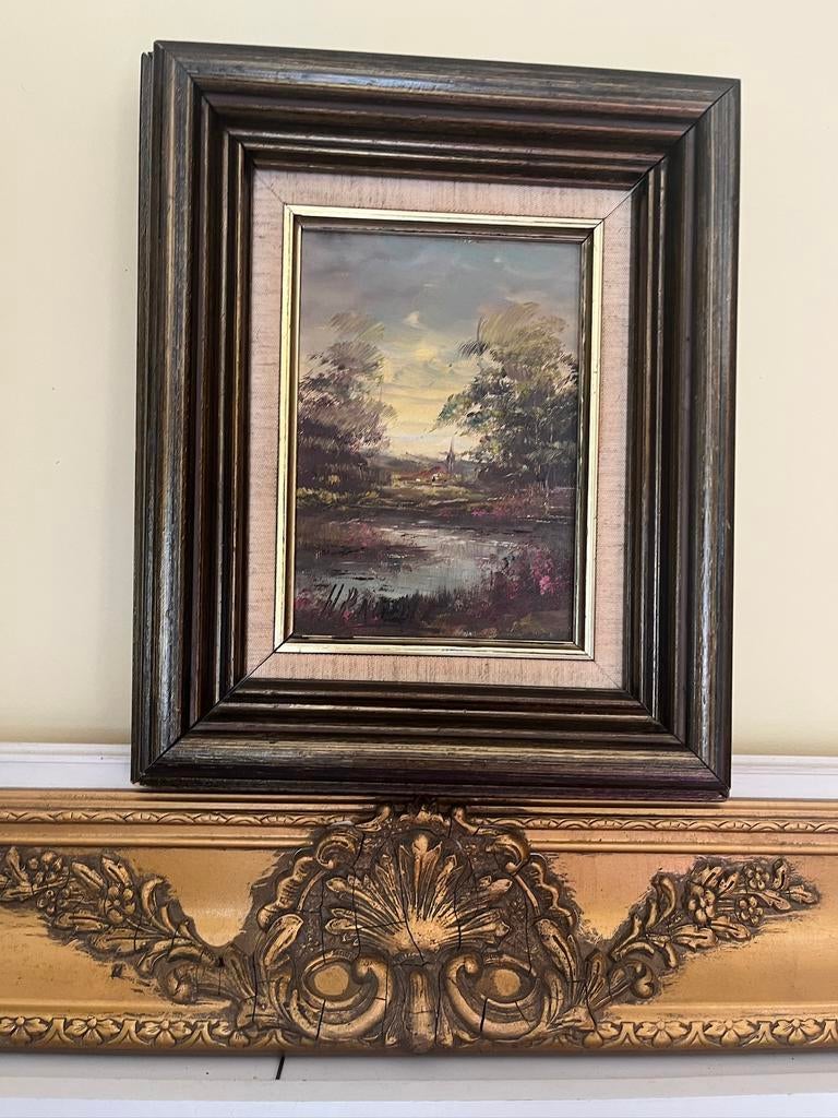Peinture à l'huile « Rivière sinueuse dans la lande », Enlèvement ou Envoi