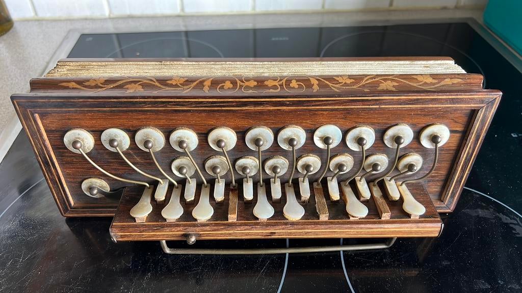 Antieke accordeon., Ophalen, Gebruikt