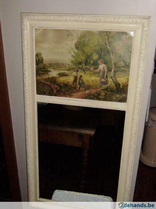 Romantische oude spiegel, Huis en Inrichting, Woonaccessoires | Spiegels, Ophalen, Gebruikt
