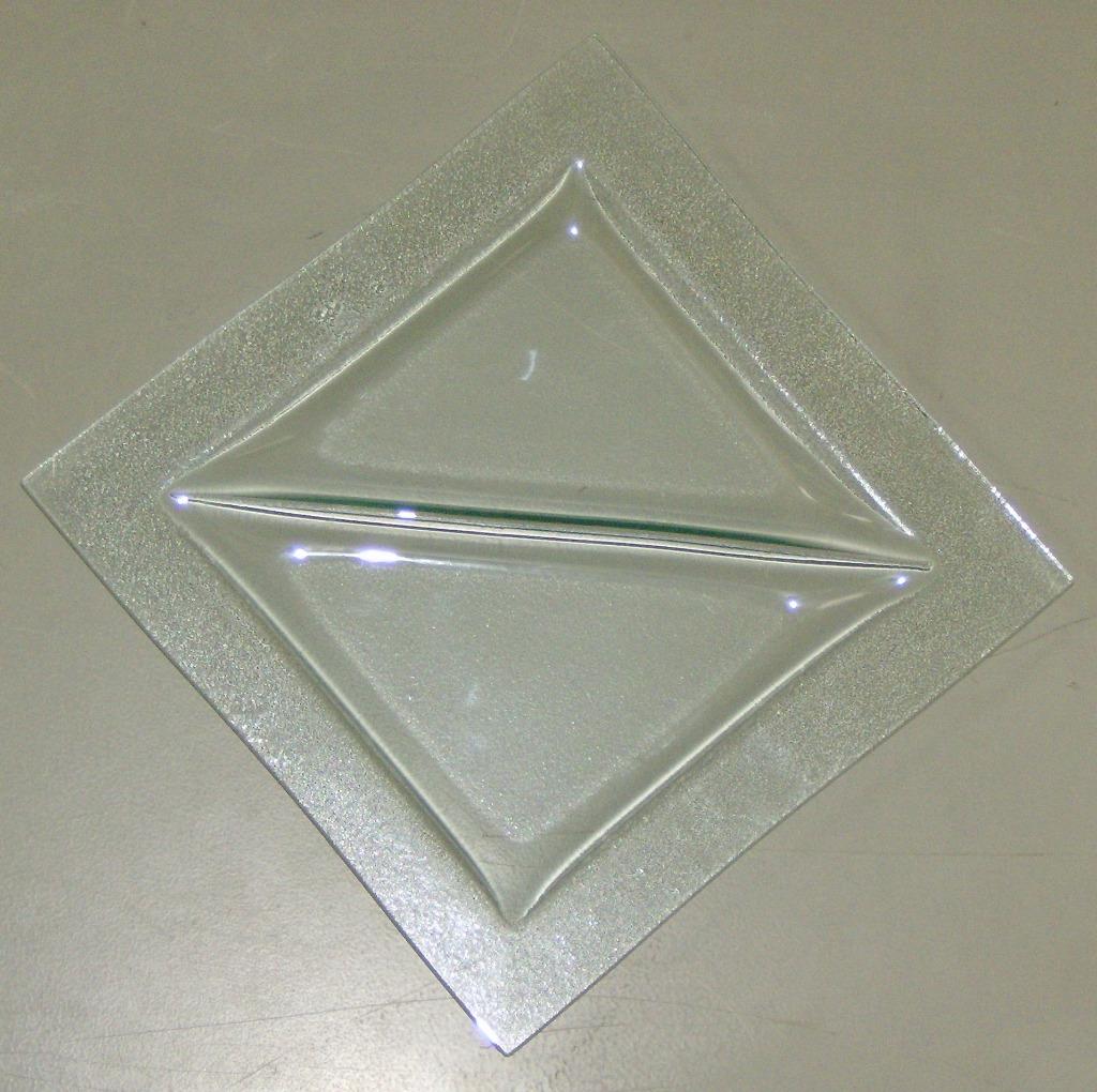 vierkant bord / glas, Huis en Inrichting, Keuken | Servies, Ophalen of Verzenden, Bord(en), Effen, Glas