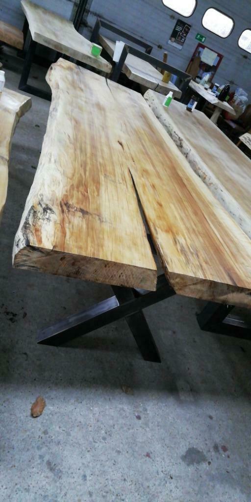 BOOMSTAM TAFEL - BOOMSTAM TAFELS - TAFELBLADEN, Salontafel,, Huis en Inrichting, Ophalen, Eikenhout, 100 tot 150 cm, Vijf personen of meer