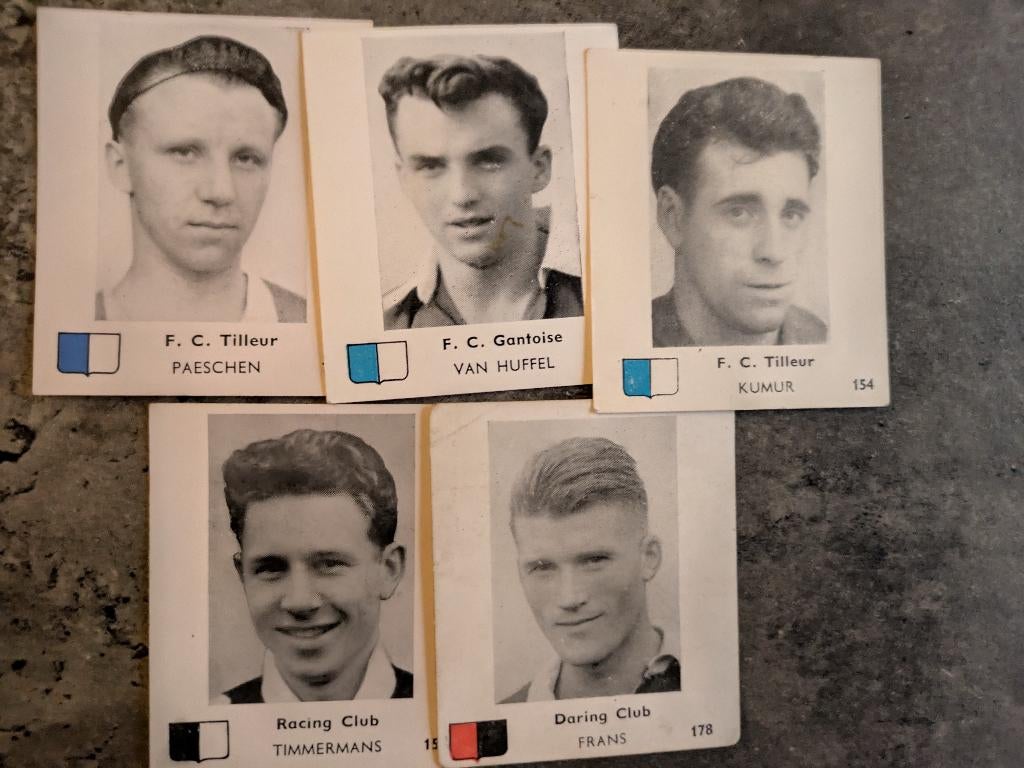 Voetbal BELGIAN CHEWING GUM prent kaartje 1951/52  5x, Verzenden