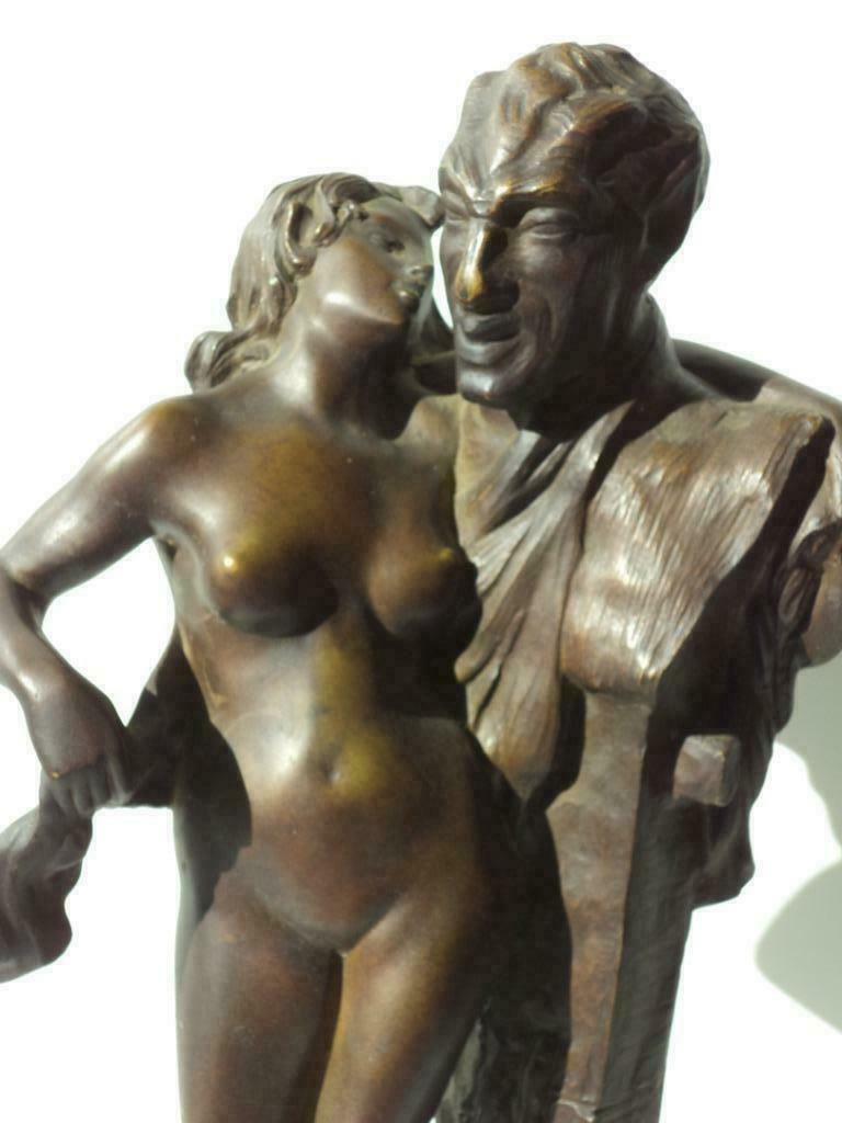 Oscar BERCHMANS °1869-1950 Luik Le Secret brons naakte vrouw, Ophalen