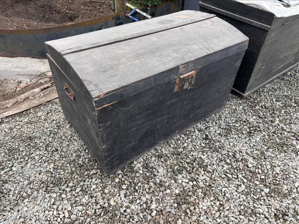 2x Grote houten opbergkoffers / reiskoffers, Ophalen, Gebruikt, Overige materialen