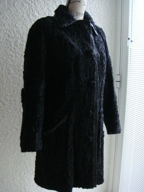 Manteau court Fourrure noir "Astrakan". Taille 40 Vintage., Envoi, Porté, Taille 38/40 (M), Noir