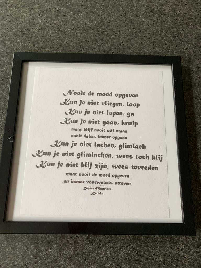 Spreuk eugene mattelaer, Ophalen of Verzenden, Zo goed als nieuw