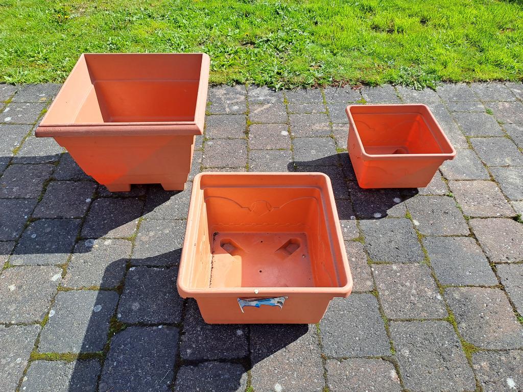 plastiek bloembakken - vierkantig, Tuin en Terras, Ophalen