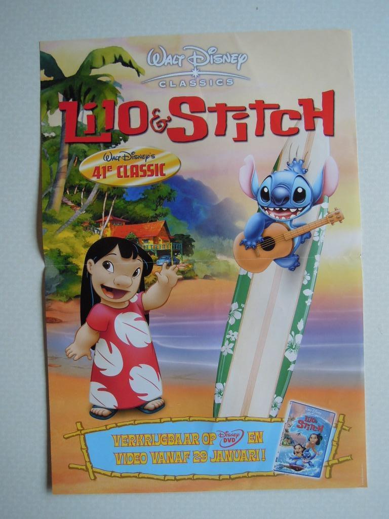 affiche affiche Walt Disney Lilo & Stitch collector 41e cla, Enlèvement ou Envoi, Autres personnages, Comme neuf, Papier, Carte ou Papeterie