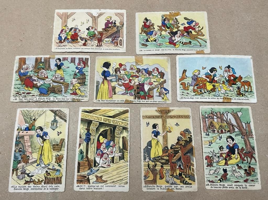 Antieke postkaarten Disney Sneeuwwitje jaren 1930, Verzamelen, Ophalen of Verzenden, 1920 tot 1940