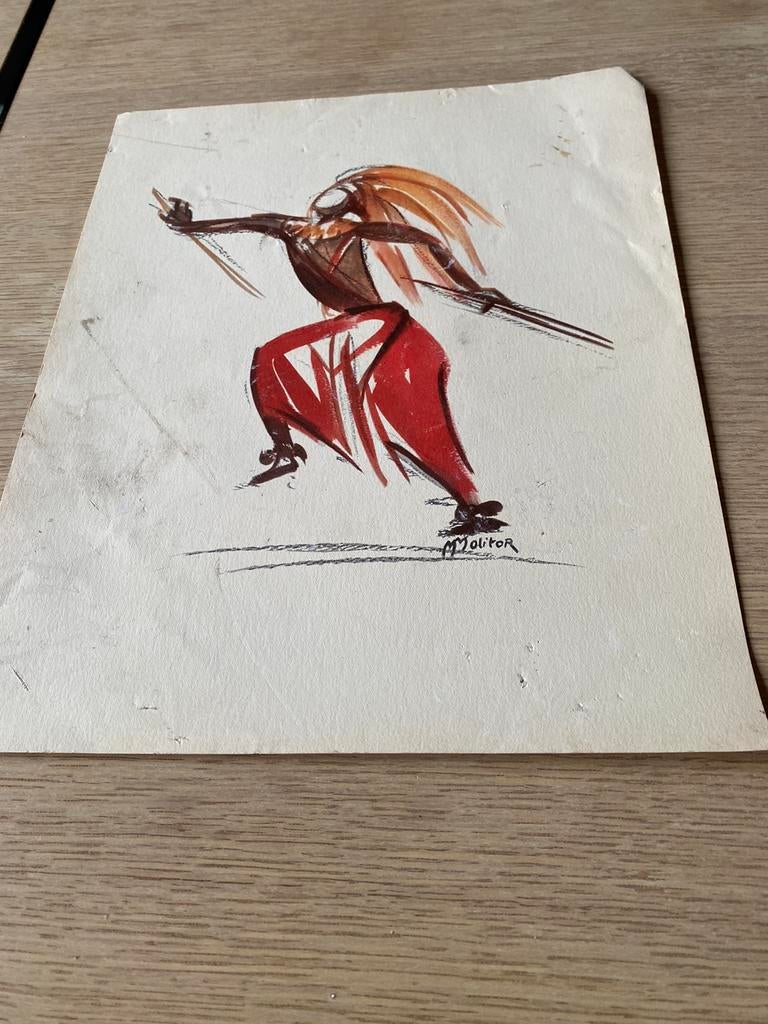Dessins africains Molitor 1946, Antiquités & Art, Enlèvement