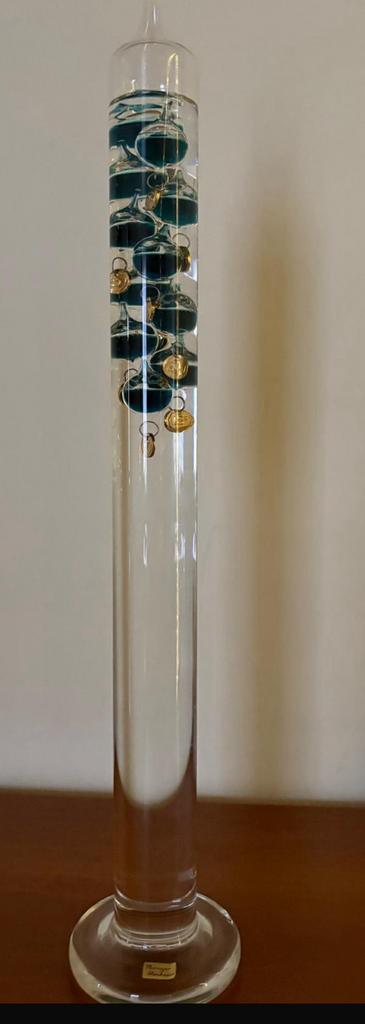 Thüringer Glaskunst glazen galelio therometer groot model!, Maison & Meubles, Accessoires pour la Maison | Thermomètres, Comme neuf