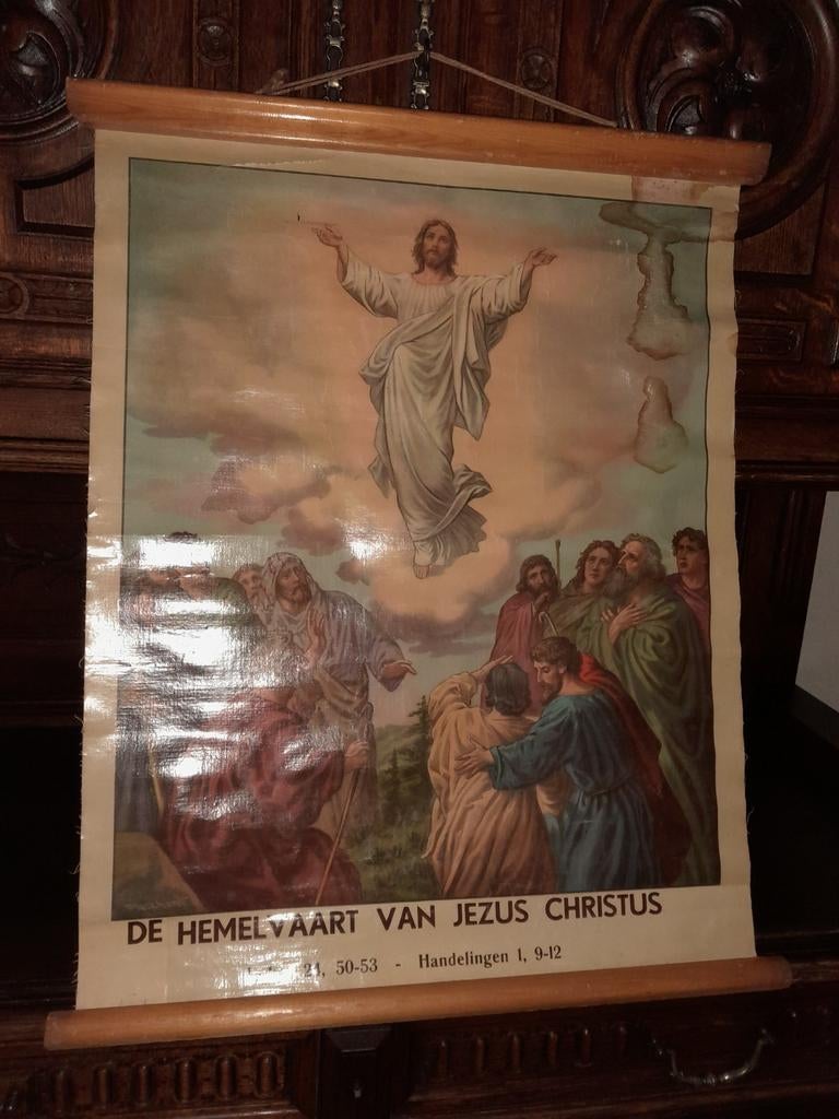 Schoolplaten godsdienst, Antiek en Kunst, Antiek | Schoolplaten, Ophalen of Verzenden