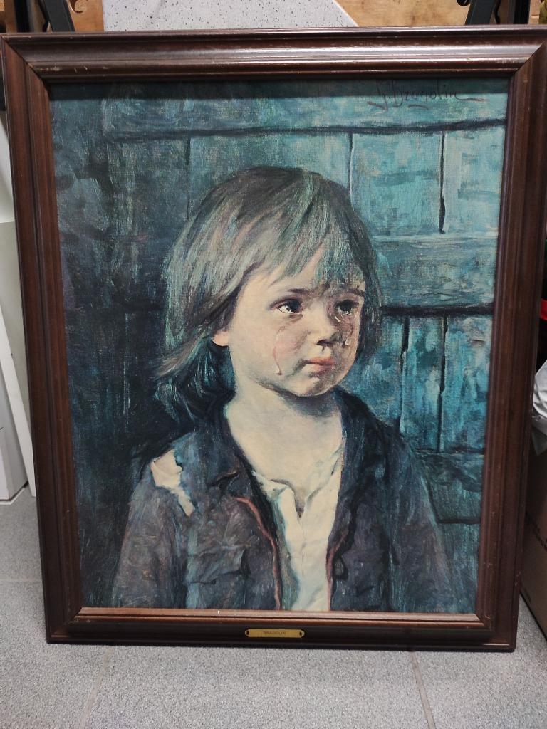 Vintage schilderij, Ophalen, Minder dan 50 cm, Gebruikt, 50 tot 75 cm