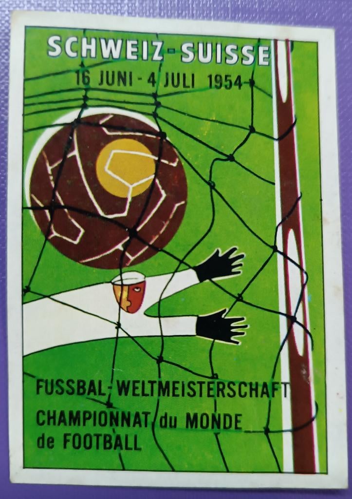 Panini STICKER 1970 voetbal WK Mexico 70 poster 1954, Verzenden, Sticker