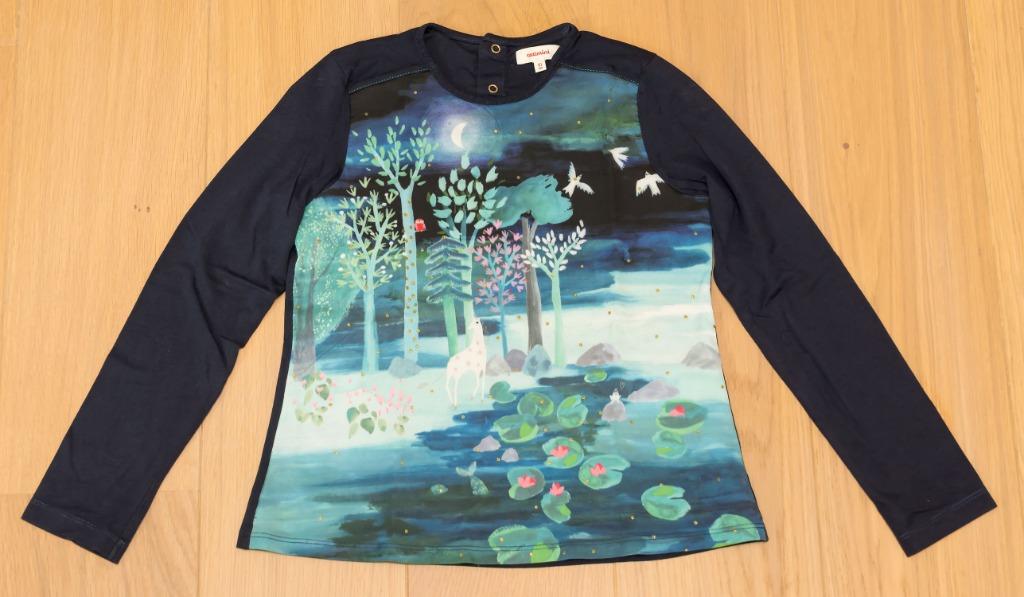 Donkerblauwe T-shirt Catimini, maat 10 jaar, Catimini, Gebruikt, Meisje, Ophalen of Verzenden