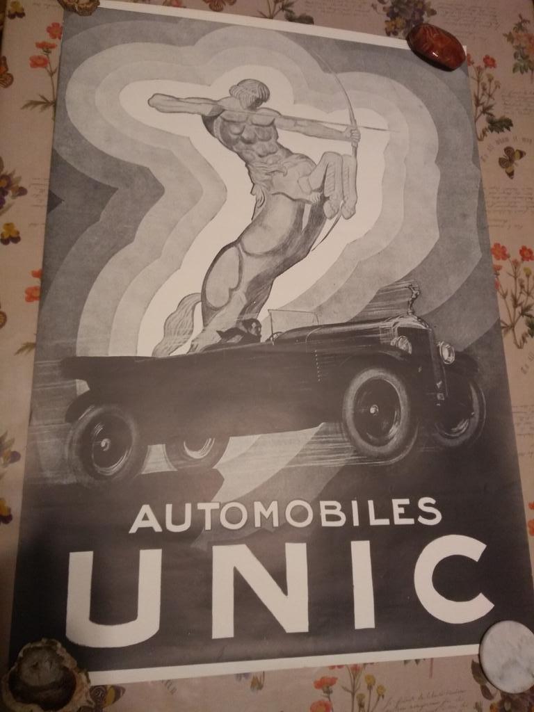Vintage reclameposters  oa peugeot (1926) & automobiles  uni, Verzamelen, Posters, Ophalen of Verzenden, A1 t/m A3, Reclame, Rechthoekig Staand