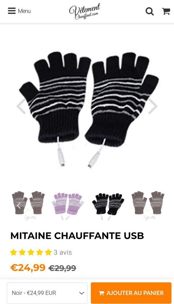 Gants Chauffants USB, Enlèvement ou Envoi, Neuf