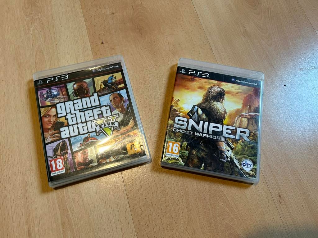 2 games PS3 Grand Theft auto5(five)-Sniper Ghost Warrior, Online, Vanaf 18 jaar, Vechten, Ophalen of Verzenden