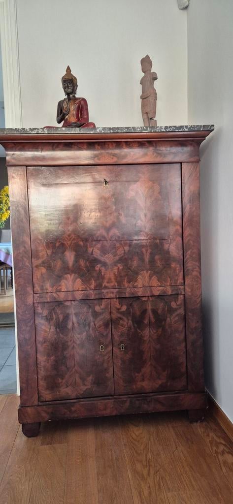 Secrétaire style Louis Philippe avec marbre, Antiquités & Art, Enlèvement
