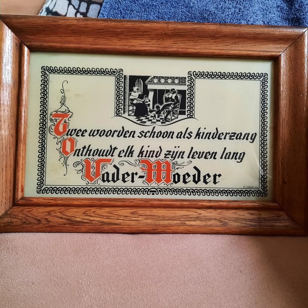 Spreuk vader - moeder , 20 euro, Ophalen