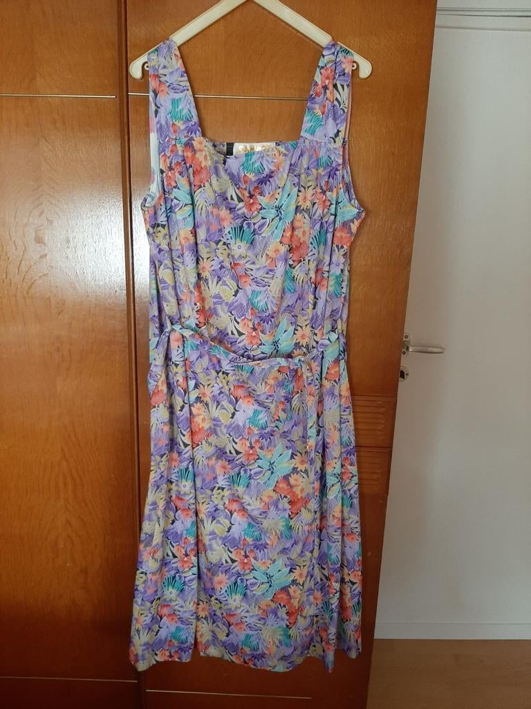 Vintage Damart zomerjurk – maat 48 – bloemen, Kleding | Dames, Ophalen of Verzenden, Gedragen, Maat 46/48 (XL) of groter, Geel