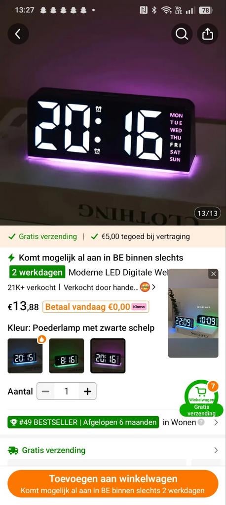 Klok/ wekker, Ophalen