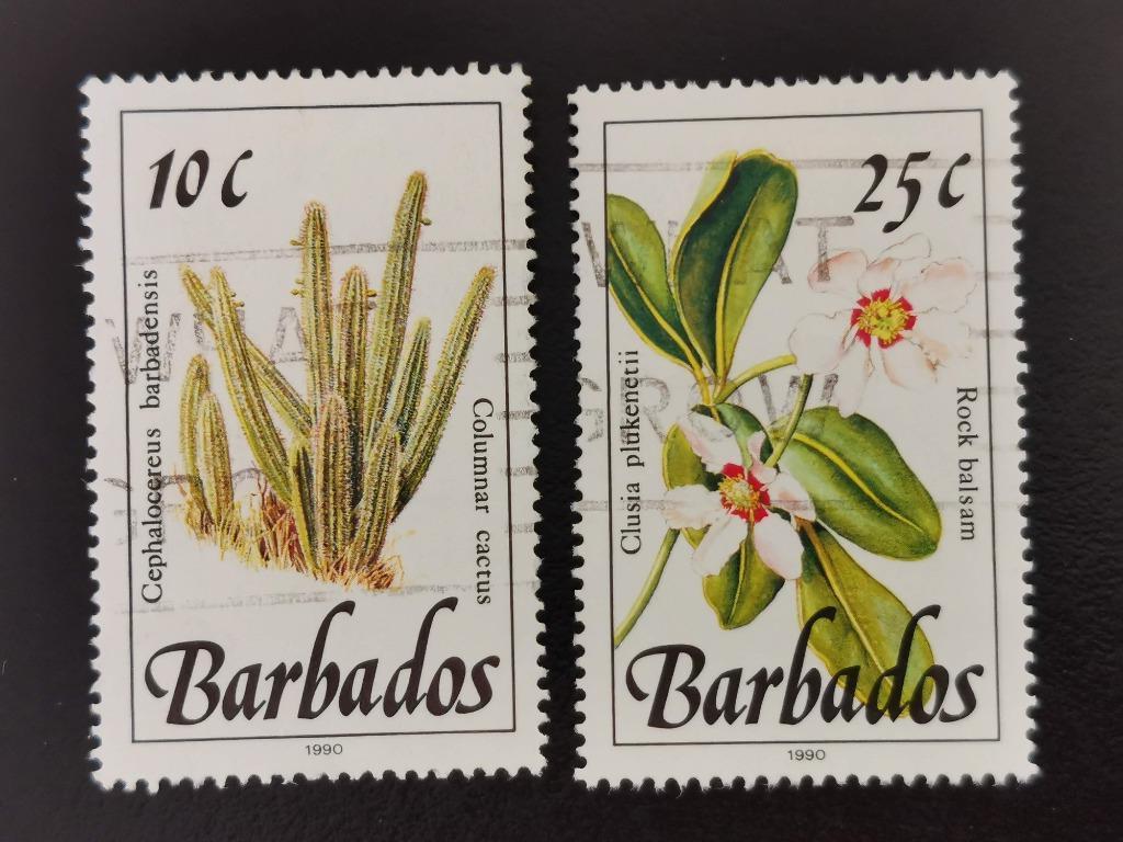 Barbados 1990 - bloemen, Ophalen of Verzenden, Gestempeld, Midden-Amerika