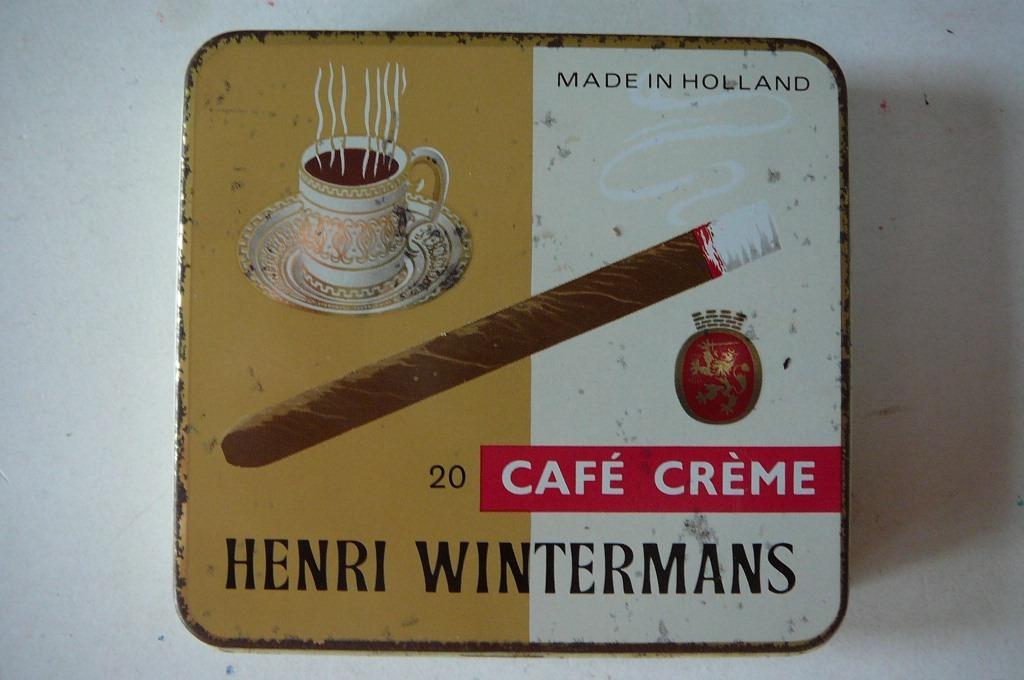 lege blikken doos Henri Wintermans 20 café crème (sigaartjes, Enlèvement ou Envoi, Utilisé, Boite à tabac ou Emballage