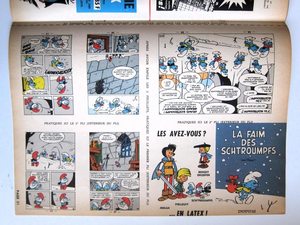 Spirou : Mini-récit La faim des Schtroumpfs non monté (1961), Peyo, Eén stripboek, Ophalen of Verzenden, Zo goed als nieuw