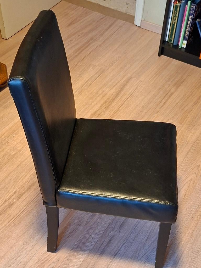 3 chaises  en simili cuir, Maison & Meubles, Trois, Enlèvement, Utilisé, Bois