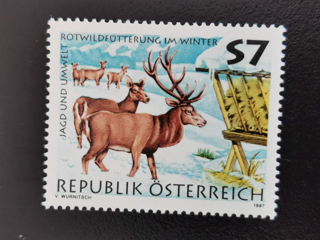 Oostenrijk 1997 - wilde dieren - herten **, Ophalen of Verzenden, Postfris, Dier of Natuur