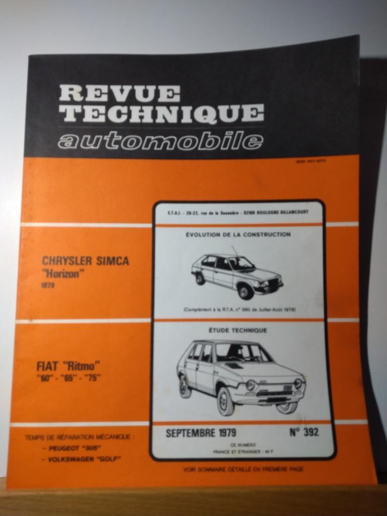 RTA - Fiat Ritmo - Revue technique automobile - n 392, Envoi