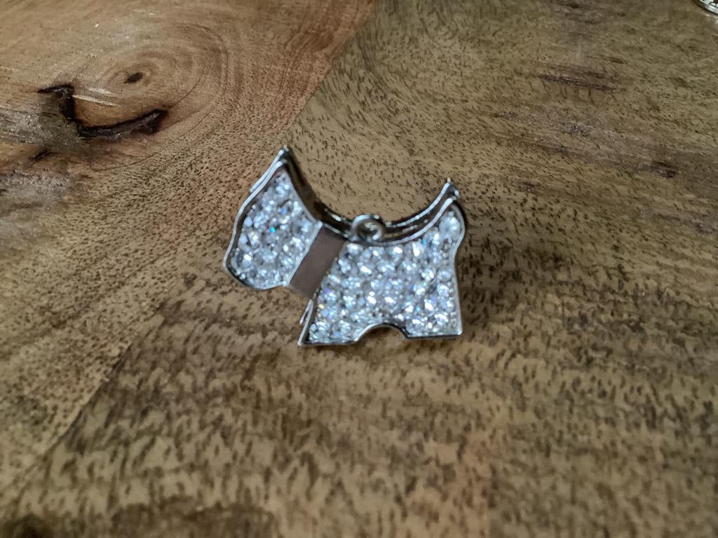 Pendentif pour chien avec strass, Enlèvement ou Envoi, Comme neuf, Animal, Argent