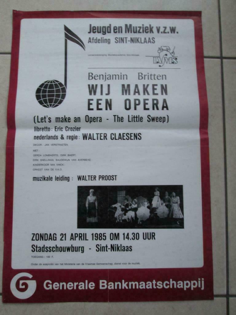 oude affiche Jeugd en Muziek (Sint-Niklaas), Ophalen of Verzenden, Muziek