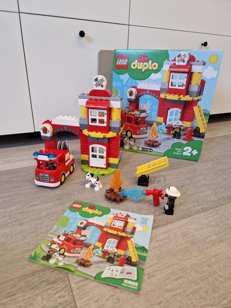 Duplo brandweerkazerne 10903 COMPLEET, Ophalen of Verzenden, Zo goed als nieuw, Complete set, Duplo
