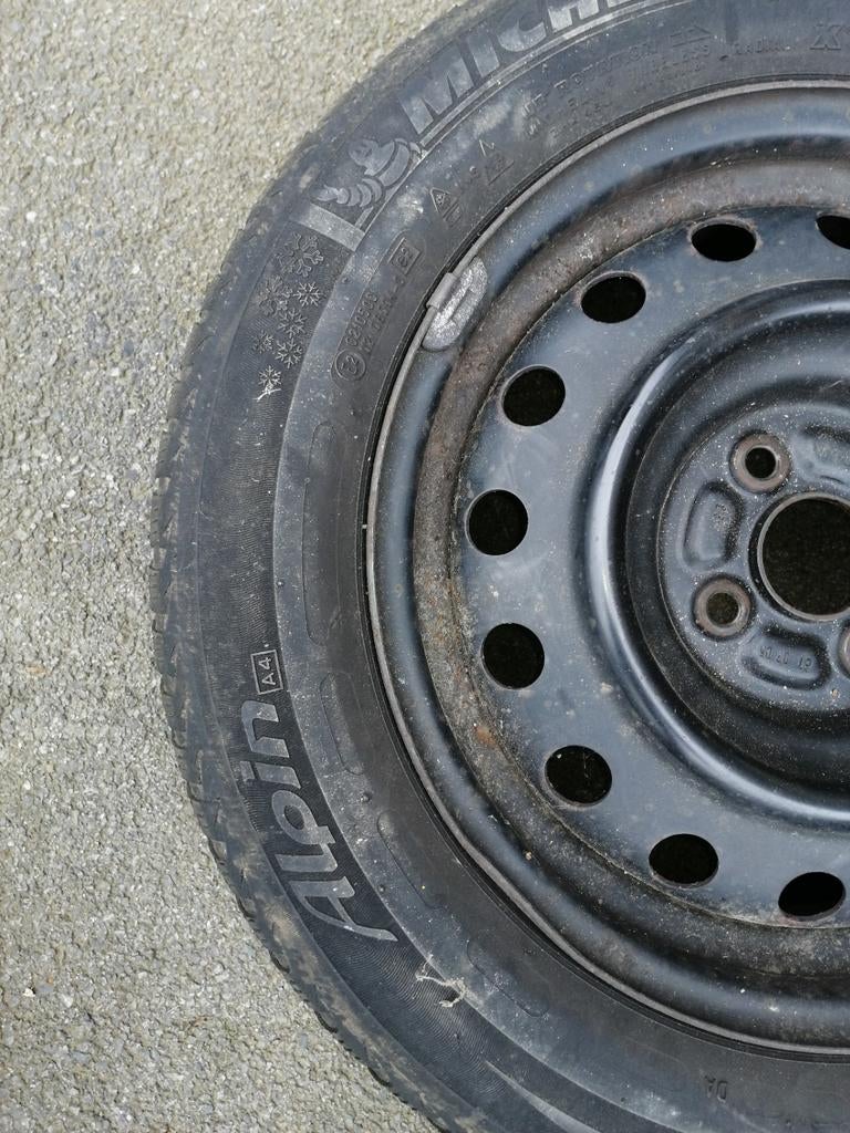 Jante tôle 15" 6Jx15 4x100 avec pneu hiver bon état, Enlèvement ou Envoi