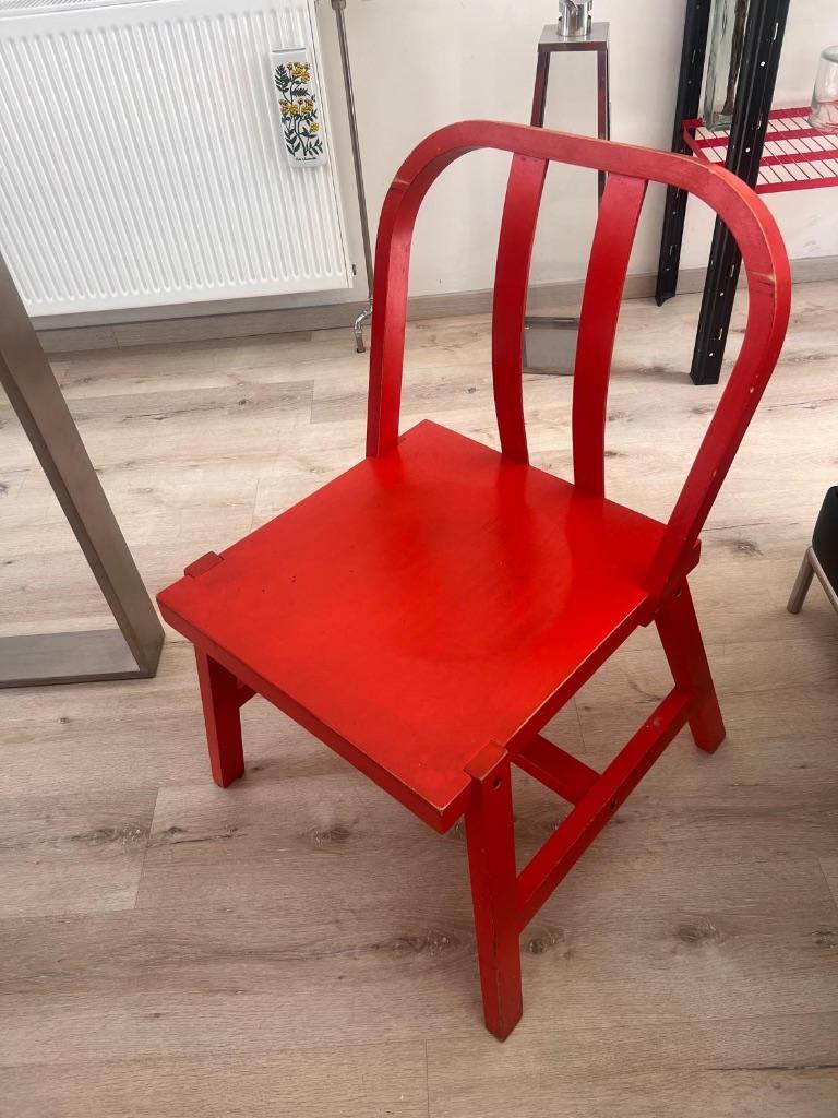 2 vintage ikea ps 99 hout stoelen, Ophalen, Gebruikt, Twee, Rood