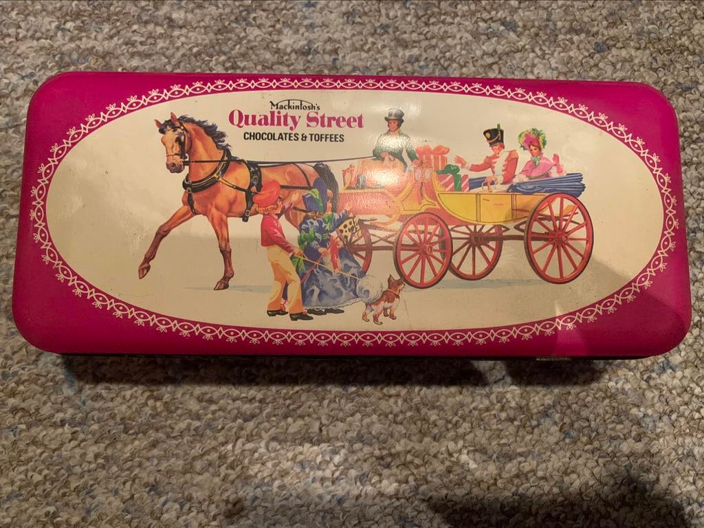 Boîte à chocolats Quality Street vintage 1987 collection, Utilisé, Biscuits, Autres marques