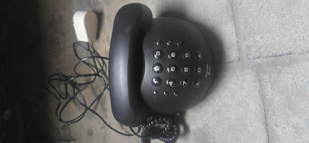 Téléphone fixe rétro noir Topcom, Télécoms, Enlèvement, Comme neuf