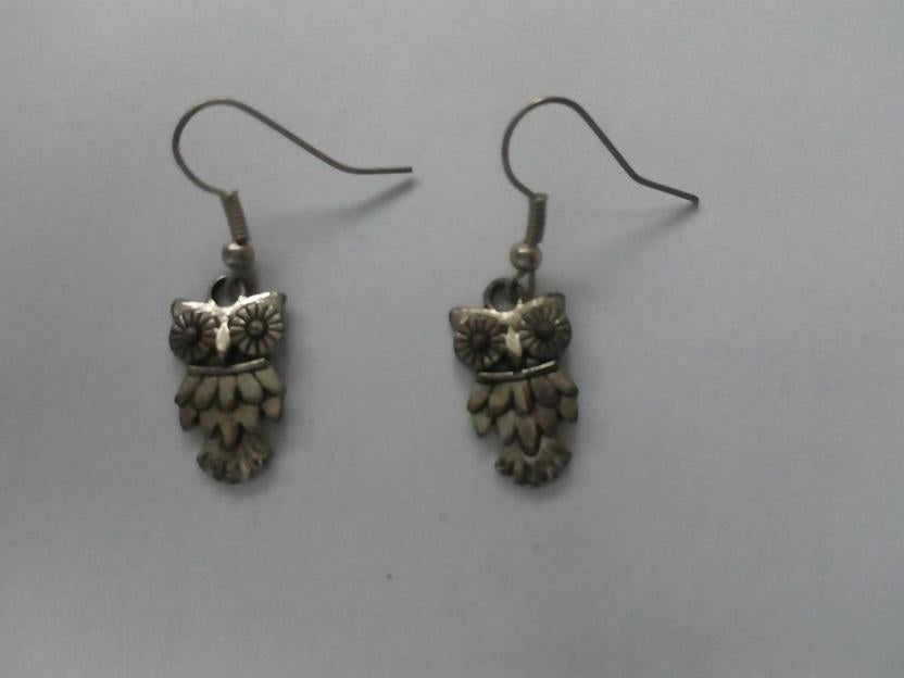 Oorbellen met uiltjes, Bijoux, Sacs & Beauté, Boucles d'oreilles, Enlèvement ou Envoi, Comme neuf, Autres matériaux, Argent