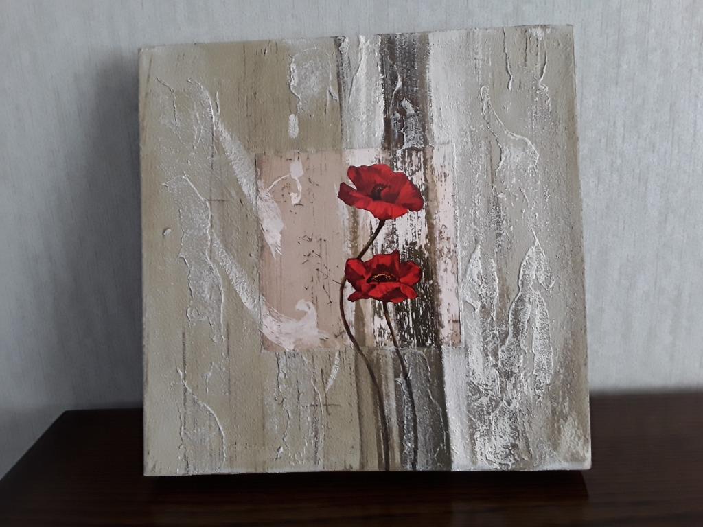 Canvas bloemen, Antiek en Kunst, Kunst | Schilderijen | Klassiek, Ophalen of Verzenden