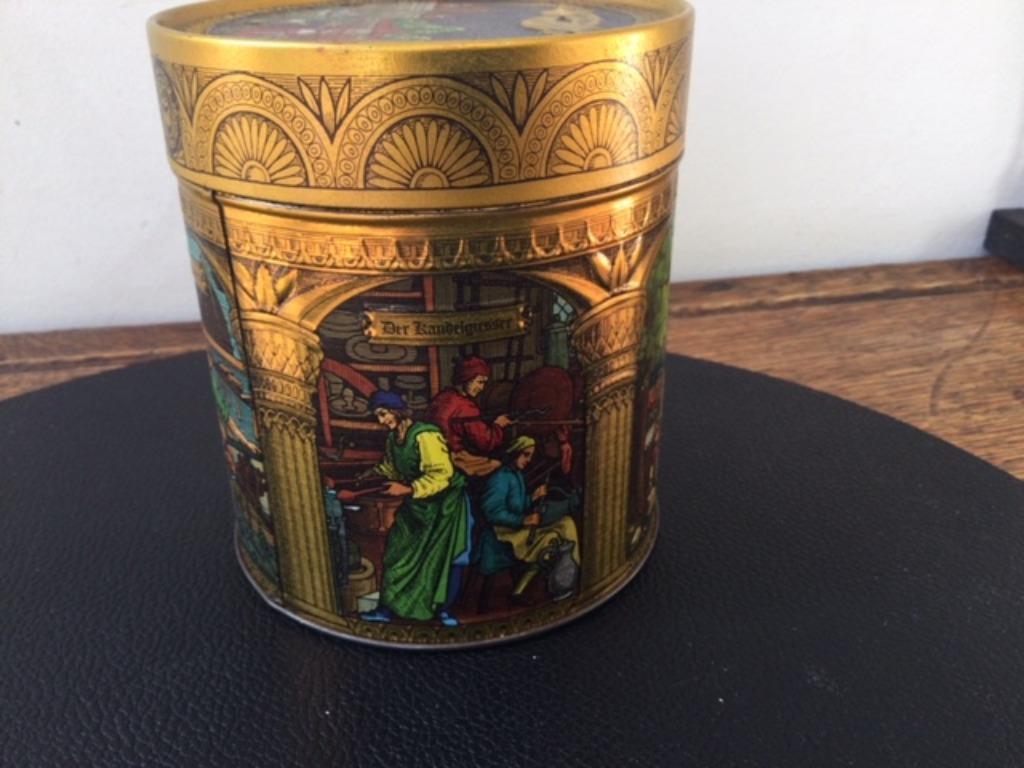 Ancienne boite métallique en vieil étain E. Otto Schmidt, Collections, Enlèvement ou Envoi, Biscuits