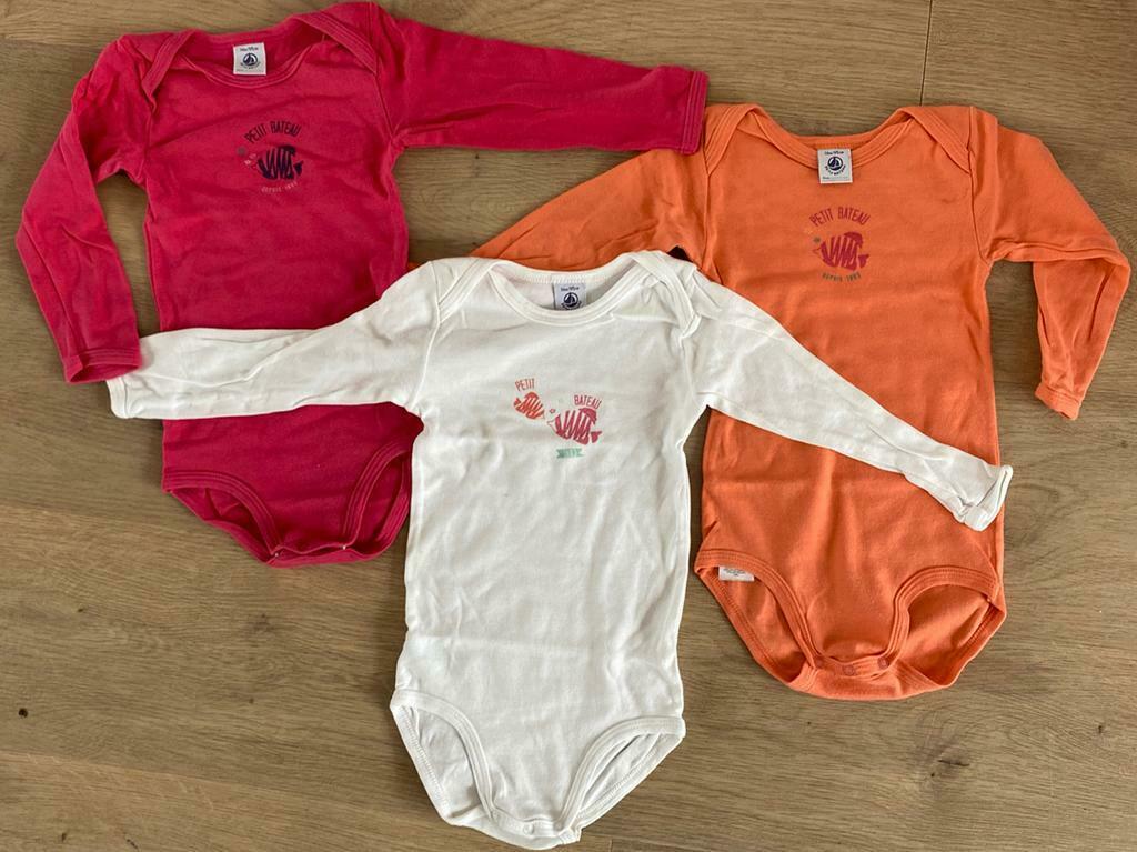 3 bodies longues manchettes petit bateau 3 ans, Utilisé, Petit Bateau, Fille, Vêtements de nuit ou Sous-vêtements