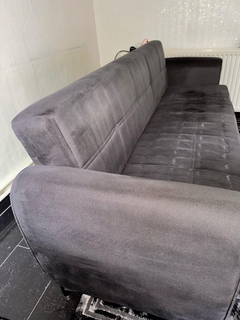 Zetel met opbergruimte en slaapfunctie, Ophalen, Gebruikt, Rechte bank, Stof
